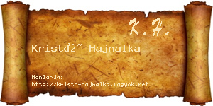 Kristó Hajnalka névjegykártya